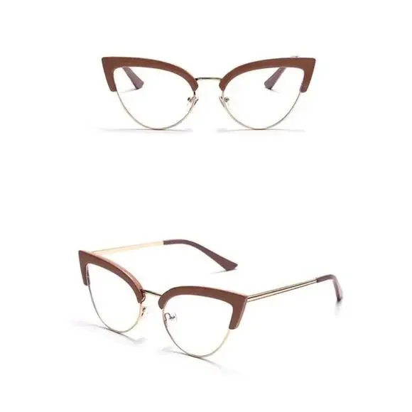 🔥SALE🔥 Pink Cat Eye Half Frame Glasses retro anti-blue light computer specks - Picture 5 of 10
